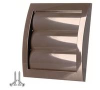 Ø 100mm Marron Grille de Ventilation en Plastique avec Lamelles Mobiles - Grill D'aération avec Moustiquaire