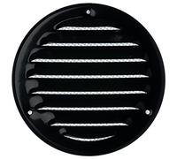 Ø 100mm Noir Métal Grille de Ventilation - Grille D'aération avec Moustiquaire