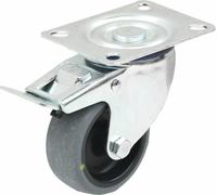 100mm swivel/brake castor with grey electrically conductive thermoplastic rubber