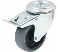 100mm swivel/brake castor with grey electrically conductive thermoplastic rubber