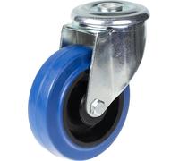 100mm swivel castor with blue elastic rubber on nylon centre wheel