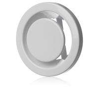 Ø 100mm Vanne d'air Réglable Ronde en Métal Blanc - Diffuseur d'extraction - Grille de Ventilation Murale - Avec Ressorts de Serrage