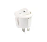 100pc 22mm Red Black White ON/OFF Round Rocker Toggle Switch 6A/250VAC 10A 125VAC Power switch cap with Push Button NWPNLXEA(On-off 2pin white)