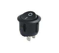 100pc 22mm Red Black White ON/OFF Round Rocker Toggle Switch 6A/250VAC 10A 125VAC Power switch cap with Push Button NWPNLXEA(On-off black 2pin)