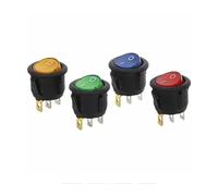 100pc KCD1 23MM Round Rocker Switch 2/3Pin ON-OFF-ON 2/3 Position 6A/250VAC 10A/125VAC SPST LED Car Push Button Switch With Light NWPNLXEA(Mixed 100Pcs,12V)