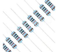 100pcs 0.5W 1/2W Metal Film Resistor color Ring Power Resistor 0.1~1M 2 4.7 10R 47 100 220 360 470 1K 2.2K 10K 22K 4.7K 100KOhm NWPNLXEA(15 Ohm)