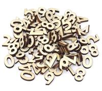 100pcs 0-9 numéros en bois, 15 mm chiffres en bois pour loisirs créatifs,Chiffre Bois déco, Chiffres en Bois Naturel 0-9 Non Peints，pour Scrapbooking, Fête de Mariage (number)