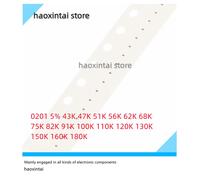 100PCS 0201 43K 47K 51K 56K 62K 68K 75K 82K 91K 100K 110K 120K 130K 150K 160K 180K puce résistance 5%