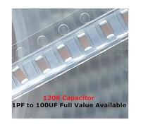 100PCS 1206 SMD Capacitor Kit 0.33UF 0.47UF 330NF 470NF 1UF 2.2UF 4.7UF 50V 105 334 474 225 475 K/M/Z X7R Capacitance 50V EKFBQBGW(1206 16ValueX20)