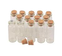 100pcs 12ml Mini Bouteille en verre Transparent avec Bouchon en Liège,pour Mariage, fête Prénatale, Décoration DIY, Diamètre 22mm (12ml)