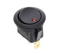 100Pcs 12V 220V Round Rocker Switch Dot Car Van Boat LED Illuminated Light Toggle Switch ON/OFF Black Button NWPNLXEA(Rot,220V)
