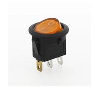 100Pcs 12V LED illuminuted rocker switch 20A 12V push button switch Car button lights ON/OFF Round Rocker Switch NWPNLXEA(Gelb)