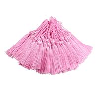 100pcs 13cm / 5 pouce Silk Floss signet glands avec boucle de cordon de 2 pouces et petit noeud chinois pour la fabrication de bijoux, souvenirs, signets, accessoire de bricolage artisanal (rose)