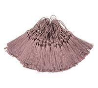 100pcs 13cm / 5 Pouces Silky Floss Signet Glands avec Boucle de Cordon de 2 Pouces et Petit Noeud Chinois pour la Fabrication de Bijoux, Souvenirs, Signets, Accessoire de Bricolage Artisanal