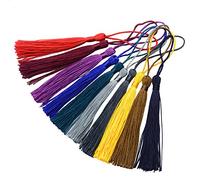 100pcs 13cm / 5 Pouces Silky Floss Signet Glands avec Boucle de Cordon de 2 Pouces et Petit Noeud Chinois pour la Fabrication de Bijoux, Souvenirs, Signets, Accessoire de Bricolage Artisanal