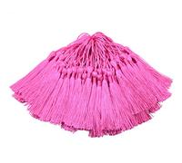 100pcs 13cm / 5 Pouces Silky Floss Signet Glands avec Boucle de Cordon de 2 Pouces et Petit Noeud Chinois pour la Fabrication de Bijoux, Souvenirs, Signets, Accessoire de Bricolage Artisanal