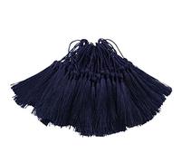 100pcs 13cm / 5 Pouces Silky Floss Signet Glands avec Boucle de Cordon de 2 Pouces et Petit Noeud Chinois pour la Fabrication de Bijoux, Souvenirs, Signets, Accessoire de Bricolage Artisanal