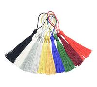 100pcs 13cm / 5 Pouces Silky Floss Signet glands avec Boucle de Cordon de 2 Pouces et Petit Noeud Chinois pour la Fabrication de Bijoux, Souvenirs, Signets, Accessoire de Bricolage Artisanal(Mixte3)