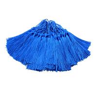 100pcs 13cm / 5 Pouces Silky Floss Signet Glands avec Boucle de Cordon de 2 Pouces et Petit Noeud Chinois pour la Fabrication de Bijoux, Souvenirs, Signets, Accessoire de Bricolage Artisanal