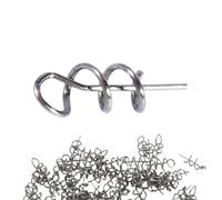 100PCS 14mm Vis Serrure Crochets De Pêche en Acier Inoxydable Doux Leurre Appât Printemps Twist CrankLock en Plein Air Centrage Pin De Pêche Accessoire