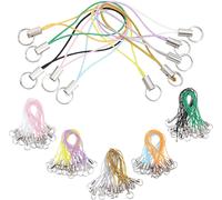 100pcs 2 Styles Mobile Phone Key Chain Straps Tone Split Ring Lanyard Cell Phone Charms Pendant Polyester Lanyard Rope Detachable Phone Rope Lariat Accessories, Polyesteriron¿