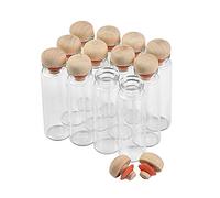 100pcs 20ml Bouteille en Verre Transparent Avec Bouchon en Bois Dur，Les Bouchons en Rondins Ont De Bonnes propriétés d’étanchéité et Sont très spéciaux. (100, 20ml)