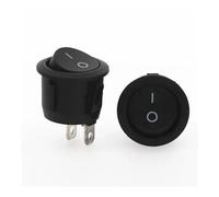 100Pcs 20mm Diameter Small Round Rocker Switches Black Round Black White Red 2 Pin ON-OFF Rocker Switch NWPNLXEA(Black 100Pcs)