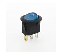 100Pcs 220V Red Blue Green Yellow Light ON-OFF SPST Round Rocker Switch 6A/250V 10A/125V AC NWPNLXEA(Blau)