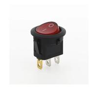 100Pcs 220V Red Blue Green Yellow Light ON-OFF SPST Round Rocker Switch 6A/250V 10A/125V AC NWPNLXEA(Rot)