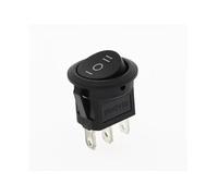 100Pcs 22mm Diameter Small Round Boat Rocker Switches Black Round Black 3Pin ON-OFF ON-OFF-ON Rocker Switch NWPNLXEA(1-3D3P)
