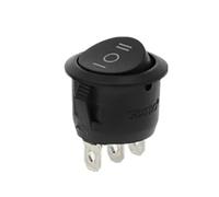 100Pcs 22mm Diameter Small Round Boat Rocker Switches Black Round Black 3Pin ON-OFF ON-OFF-ON Rocker Switch NWPNLXEA(3-3D3P)