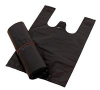 100pcs 24x36cm / 9.4x14inch noir épaissie en plastique gilet sacs gilet style transporteur sacs à emporter sachets marchandise sacs d'épicerie pour supermarché livraison stockage