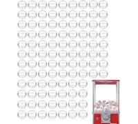 100pcs 28mm Clear Vending Capsules: 1. 1 Inch Empty Round | Empty Round Slot Machine Prize Balls for Birthday Party Wedding Closing Party Small Toys Figures Candy