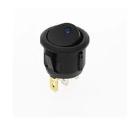 100Pcs 3 Pins With Led Lights Switch 12V 220V 16A DC 23 * 23 * 25mm Switch Car Auto Boat Round Rocker Switch ON-OFF NWPNLXEA(Blau,12V)