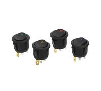 100Pcs 3 Pins With Led Lights Switch 12V 220V 16A DC 23 * 23 * 25mm Switch Car Auto Boat Round Rocker Switch ON-OFF NWPNLXEA(Mixed 100Pcs,12V)