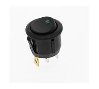 100Pcs 3 Pins With Led Lights Switch 12V 220V 16A DC 23 * 23 * 25mm Switch Car Auto Boat Round Rocker Switch ON-OFF NWPNLXEA(Green,12V)