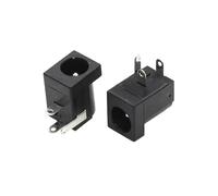 100pcs 5.5x2.1mm DC-005 Black DC Power Jack Socket DC Connectors Supply Barrel-Type Right Angle PCB Terminal NWPNLXEA