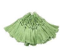 100pcs 5 pouce Soie Floss signet glands avec boucle de cordon de 2 pouces et petit noeud chinois pour la fabrication de bijoux, souvenirs, signets, accessoire de bricolage artisanal (Lumière Oliver)