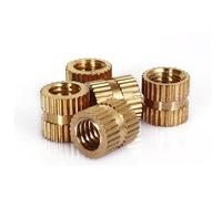 100pcs / 50pcs / 10pcs M1 M1.2 M1.4 M2 M2.5 M3 M4 M5 M6 M8 M10 Écrou d'insertion en laiton Moulage par injection Laiton moleté Inserts filetés Nuts-M1 100PCS, longueur 1.5mm