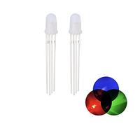 100pcs 5mm LED Diode Lumineuse, Cathode Commune 4 Broches RGB Tricolore (Rouge/Vert/Bleu) Frosted Round LED Lampes Composants Électroniques Affichage Diodes Lumineuses