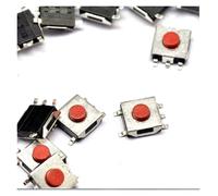 100pcs 6 * 6 * 3.1mm The patch 5pin Tactile Push Button Switch Red button Waterproof copper head Switch