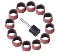 100PCS 80 320 600 Grit Tambour Ponçage Kit Professionnel Bois Bandes De Ponçage Manches avec Mandrin pour Polissage Métal Ambre Menuiserie (Grande bague en papier de verre 600 mailles)