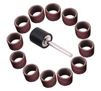 100PCS 80 320 600 Grit Tambour Ponçage Kit Professionnel Bois Bandes De Ponçage Manches avec Mandrin pour Polissage Métal Ambre Menuiserie (Grande bague de papier de verre 80 mesh)
