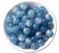 100pcs 8mm Resin Beads Blue Gemstone Beads Round Beads With Holes For Bracelets Earrings Jewelry Making
