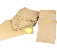 100pcs 9 * 13cm Pochette Sac Sachet En Kraft Papier Mini Pour Bonbons Graines Cadeaux Enveloppes Bijoux 10feuilles,120pcs(4.5 Cm) Kraft Papier Autocollant