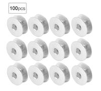 100pcs Aluminum Bobbins Empty Spool for Flat Sewing Machine Parts (Bobines d'aluminium vides pour pièces de machines à coudre plates)