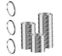100Pcs Anneaux Porte nneau Clef 25mm Convient pour Les Clés de Voiture, Chambre, Bureau, Plats Anneau Porte Clef pour Ranger Différentes Clés, DIY et Artisanat-Argenté