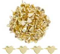 100pcs Attaches Parisiennes Mini Brads Coeur Pointe Clous En Fer Rivets Cloutés Or Travaux Manuels Et Scrapbooking Décoration Diy Loisirs Créatifs