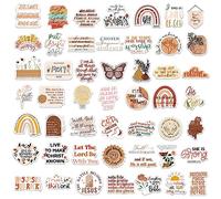 100pcs Autocollants Chrétiens, Autocollants Bibliques Boho Inspirants Autocollant Verset Bibliques en Vinyle Esthétiques Cadeaux Chrétiens pour Bouteilles d'Eau Ordinateur Portable Journal