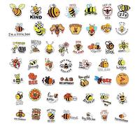 100pcs Autocollants d'Abeille, Mignons Dessin Animé Abeille Stickers PVC Autocollants de Dessin Animé pour Adolescents Bagages Ordinateur Portable Bouteille d'Eau Planche à Roulettes